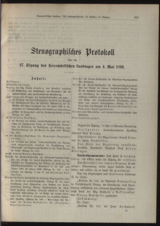 Stenographische Protokolle über die Sitzungen des Steiermärkischen Landtages 18990504 Seite: 1