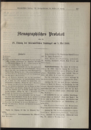 Stenographische Protokolle über die Sitzungen des Steiermärkischen Landtages 18990505 Seite: 1