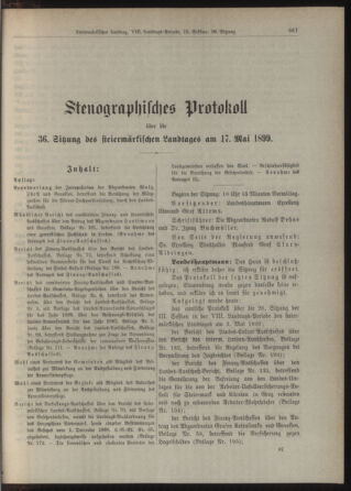 Stenographische Protokolle über die Sitzungen des Steiermärkischen Landtages 18990517 Seite: 1