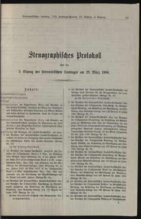 Stenographische Protokolle über die Sitzungen des Steiermärkischen Landtages 19000329 Seite: 1