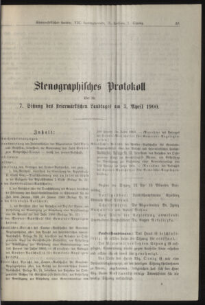 Stenographische Protokolle über die Sitzungen des Steiermärkischen Landtages