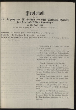 Stenographische Protokolle über die Sitzungen des Steiermärkischen Landtages 19000420 Seite: 11