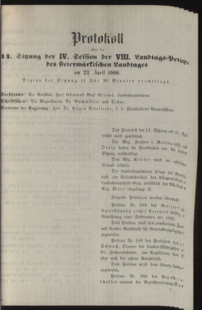 Stenographische Protokolle über die Sitzungen des Steiermärkischen Landtages 19000423 Seite: 11