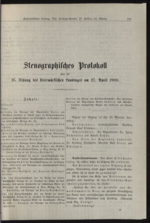 Stenographische Protokolle über die Sitzungen des Steiermärkischen Landtages