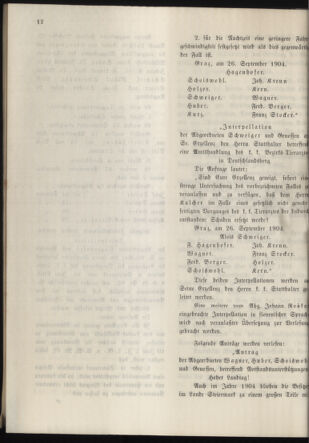 Stenographische Protokolle über die Sitzungen des Steiermärkischen Landtages 19040926 Seite: 12