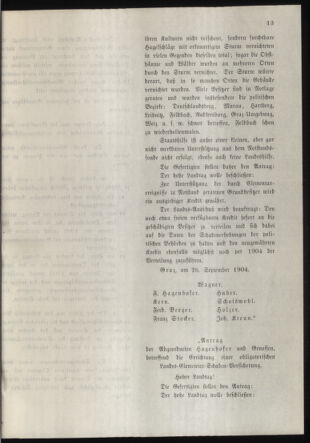 Stenographische Protokolle über die Sitzungen des Steiermärkischen Landtages 19040926 Seite: 13