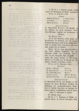 Stenographische Protokolle über die Sitzungen des Steiermärkischen Landtages 19040927 Seite: 34