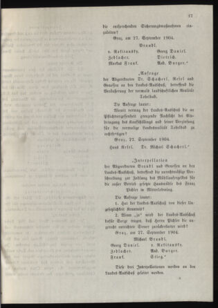 Stenographische Protokolle über die Sitzungen des Steiermärkischen Landtages 19040927 Seite: 37