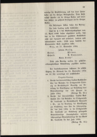 Stenographische Protokolle über die Sitzungen des Steiermärkischen Landtages 19040927 Seite: 47