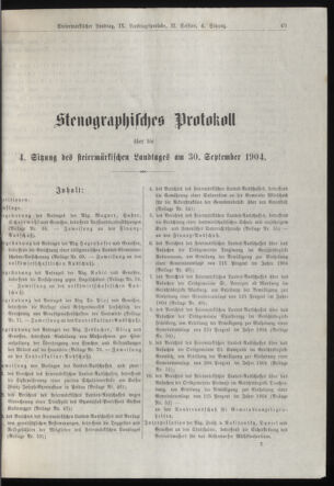 Stenographische Protokolle über die Sitzungen des Steiermärkischen Landtages