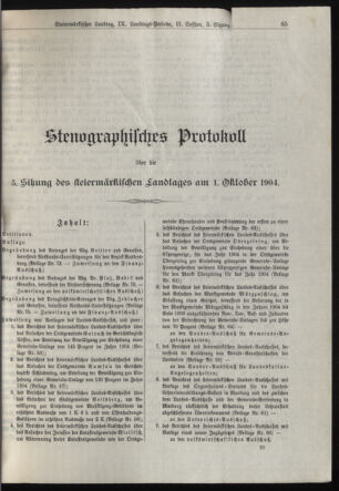 Stenographische Protokolle über die Sitzungen des Steiermärkischen Landtages 19041001 Seite: 1