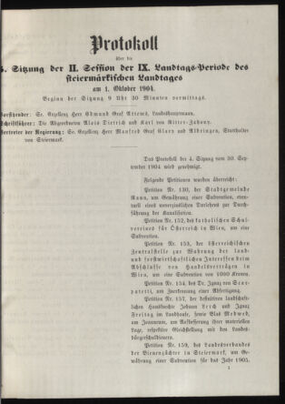 Stenographische Protokolle über die Sitzungen des Steiermärkischen Landtages 19041001 Seite: 17