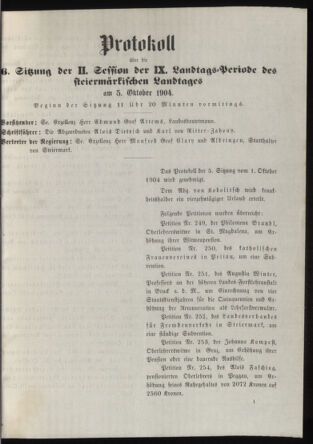 Stenographische Protokolle über die Sitzungen des Steiermärkischen Landtages 19041005 Seite: 15