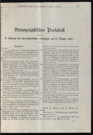 Stenographische Protokolle über die Sitzungen des Steiermärkischen Landtages