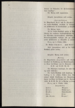 Stenographische Protokolle über die Sitzungen des Steiermärkischen Landtages 19041008 Seite: 18