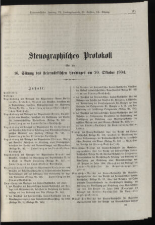 Stenographische Protokolle über die Sitzungen des Steiermärkischen Landtages