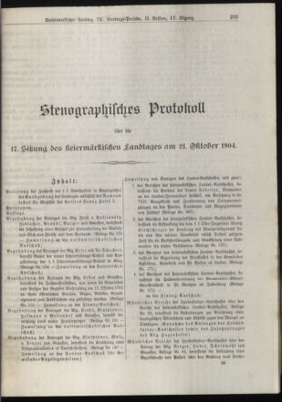 Stenographische Protokolle über die Sitzungen des Steiermärkischen Landtages 19041021 Seite: 1