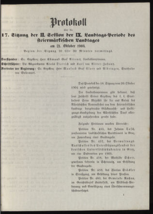 Stenographische Protokolle über die Sitzungen des Steiermärkischen Landtages 19041021 Seite: 21