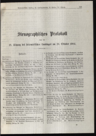 Stenographische Protokolle über die Sitzungen des Steiermärkischen Landtages