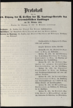 Stenographische Protokolle über die Sitzungen des Steiermärkischen Landtages 19041026 Seite: 27