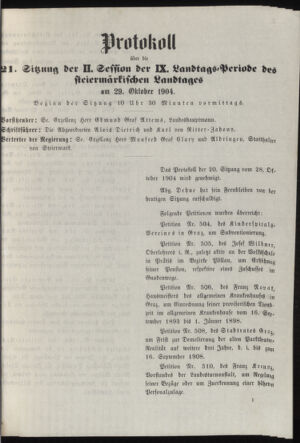 Stenographische Protokolle über die Sitzungen des Steiermärkischen Landtages 19041029 Seite: 23