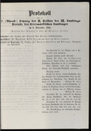 Stenographische Protokolle über die Sitzungen des Steiermärkischen Landtages 19041109 Seite: 47