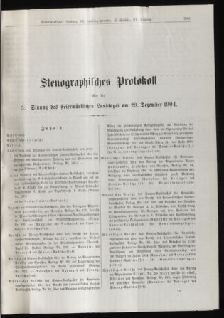 Stenographische Protokolle über die Sitzungen des Steiermärkischen Landtages