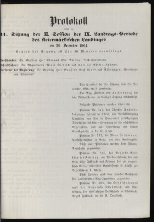 Stenographische Protokolle über die Sitzungen des Steiermärkischen Landtages 19041229 Seite: 15