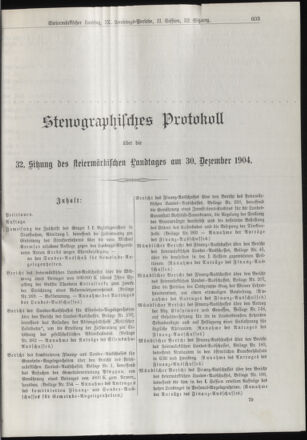 Stenographische Protokolle über die Sitzungen des Steiermärkischen Landtages 19041230 Seite: 1