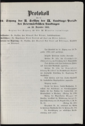 Stenographische Protokolle über die Sitzungen des Steiermärkischen Landtages 19041230 Seite: 29