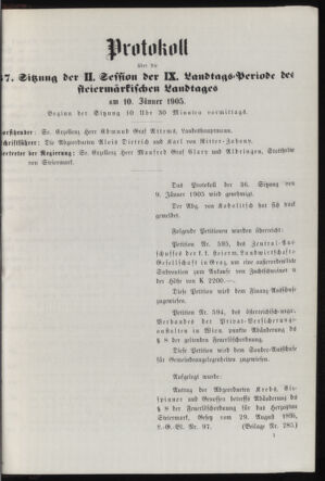 Stenographische Protokolle über die Sitzungen des Steiermärkischen Landtages 19050110 Seite: 35