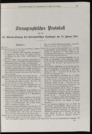 Stenographische Protokolle über die Sitzungen des Steiermärkischen Landtages 19050113 Seite: 43