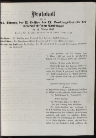 Stenographische Protokolle über die Sitzungen des Steiermärkischen Landtages 19050113 Seite: 71