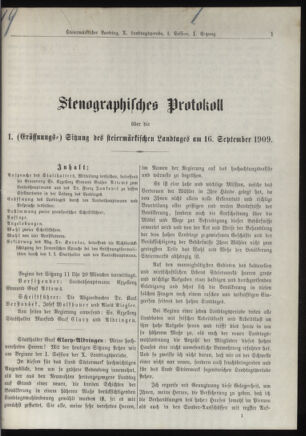 Stenographische Protokolle über die Sitzungen des Steiermärkischen Landtages