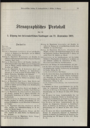 Stenographische Protokolle über die Sitzungen des Steiermärkischen Landtages 19090921 Seite: 1