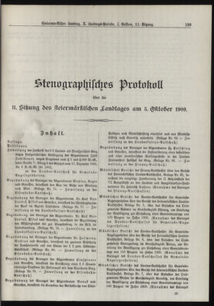 Stenographische Protokolle über die Sitzungen des Steiermärkischen Landtages