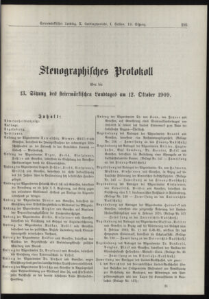 Stenographische Protokolle über die Sitzungen des Steiermärkischen Landtages