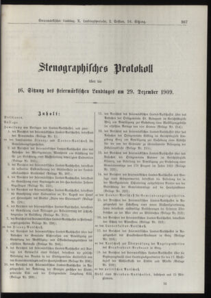 Stenographische Protokolle über die Sitzungen des Steiermärkischen Landtages