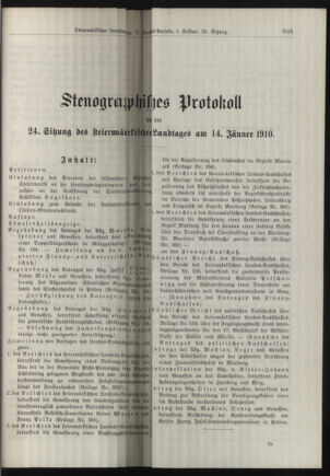 Stenographische Protokolle über die Sitzungen des Steiermärkischen Landtages 19100114 Seite: 1