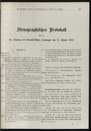 Stenographische Protokolle über die Sitzungen des Steiermärkischen Landtages