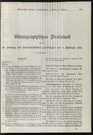 Stenographische Protokolle über die Sitzungen des Steiermärkischen Landtages