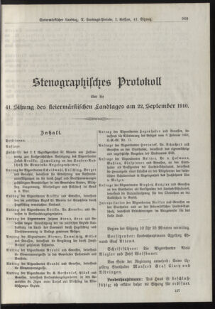 Stenographische Protokolle über die Sitzungen des Steiermärkischen Landtages