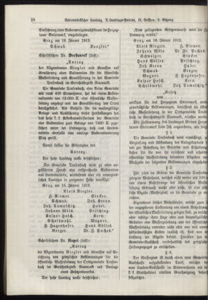 Stenographische Protokolle über die Sitzungen des Steiermärkischen Landtages 19120119 Seite: 18