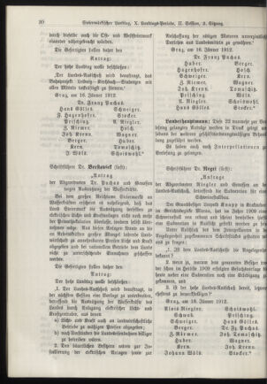 Stenographische Protokolle über die Sitzungen des Steiermärkischen Landtages 19120119 Seite: 20