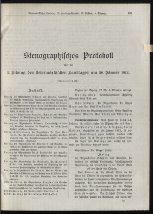 Stenographische Protokolle über die Sitzungen des Steiermärkischen Landtages 19120130 Seite: 1