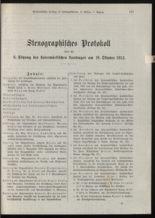 Stenographische Protokolle über die Sitzungen des Steiermärkischen Landtages