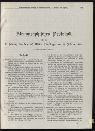 Stenographische Protokolle über die Sitzungen des Steiermärkischen Landtages 19140223 Seite: 1