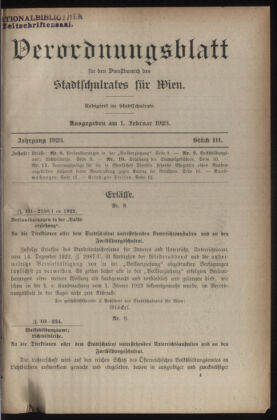 Verordnungsblatt des Stadtschulrates für Wien 19230201 Seite: 1