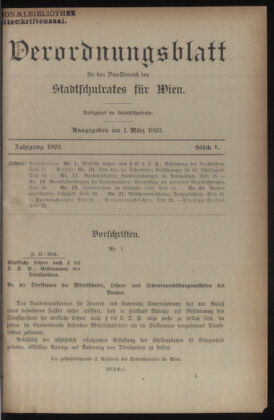 Verordnungsblatt des Stadtschulrates für Wien 19230301 Seite: 1