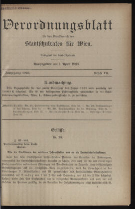 Verordnungsblatt des Stadtschulrates für Wien 19230401 Seite: 1